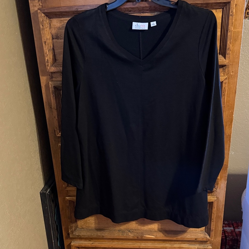 Denim&Co Black Long Sleeve Women's Top